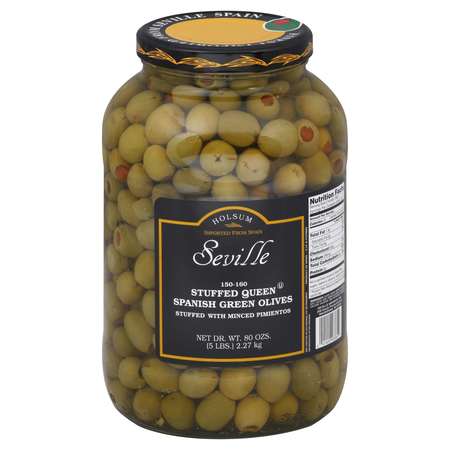 SEVILLE Seville Stuffed Queen Spanish Green Olives 150-160 Count 1 gal., PK4 80116